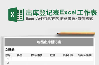 出庫登記表Excel工作表