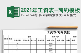 2021年工資表-簡約模板
