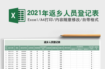 2021年返鄉(xiāng)人員登記表