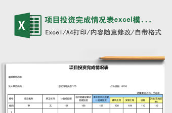項目投資完成情況表excel模板
