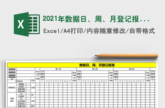2021年數(shù)據(jù)日、周、月登記報表