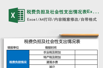 稅費(fèi)負(fù)擔(dān)及社會(huì)性支出情況表Excel模板