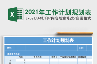 2021年工作計劃規(guī)劃表