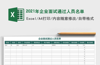 面試人員名單表excel模板