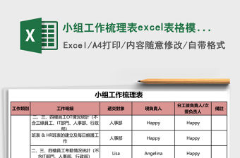 小組工作梳理表excel表格模板