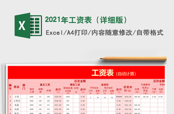 2021年工資表（詳細(xì)版）