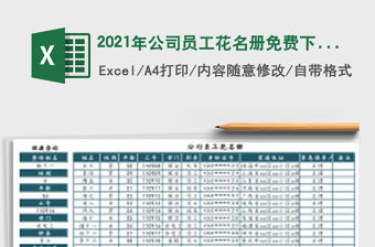 2021年公司員工花名冊免費下載