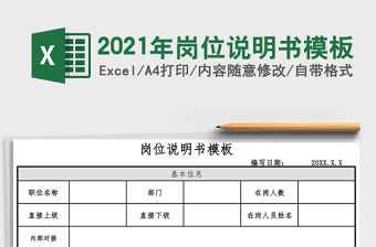 2021年崗位說明書模板
