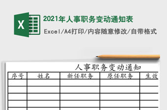 2021年人事職務變動通知表