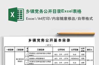 鄉(xiāng)鎮(zhèn)黨務(wù)公開目錄Excel表格