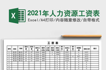 2021年人力資源工資表