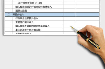 收入項目預算表Excel模板
