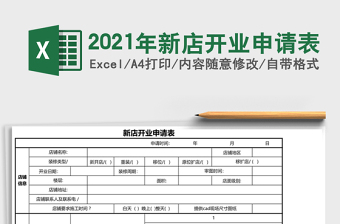 2021年新店開業(yè)申請表