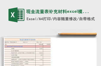 現(xiàn)金流量表補(bǔ)充材料excel模板