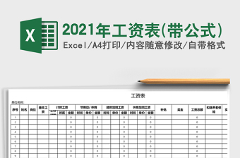 2021年工資表(帶公式)