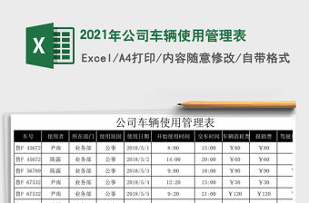 2021年公司車輛使用管理表