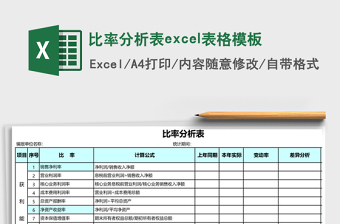比率分析表excel表格模板