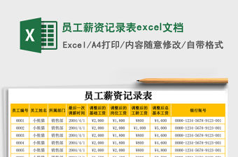 員工薪資記錄表excel文檔