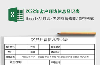 2022保險客戶拜訪表格