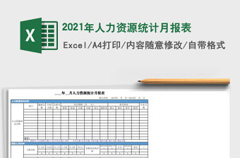 2021年人力資源統計月報表