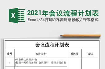 2021年會議流程計劃表
