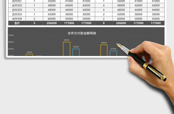 黑色采購發票和付款匯總表excel模板