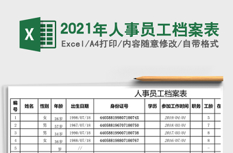 2021年人事員工檔案表