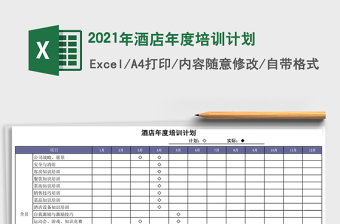 2021年酒店年度培訓(xùn)計劃