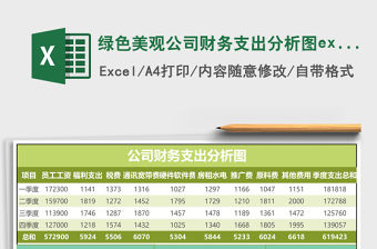 綠色美觀公司財務支出分析圖excel模板