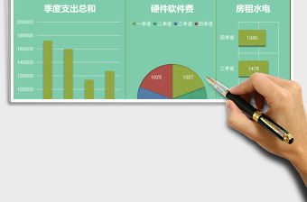 綠色美觀公司財務支出分析圖excel模板