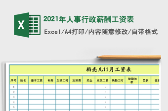 2021年人事行政薪酬工資表