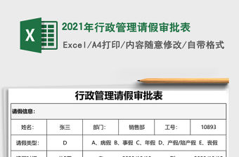 2021年行政管理請假審批表