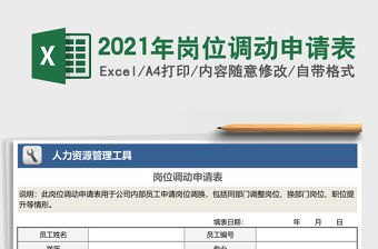 2021年崗位調動申請表