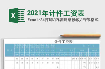 2021年計件工資表