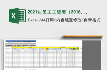 2021年員工工資表（2016升級標準完善版，新稅率，全自動）