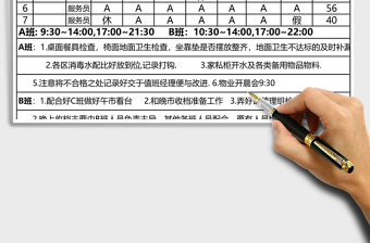 2021年排班表-餐飲行業(yè)