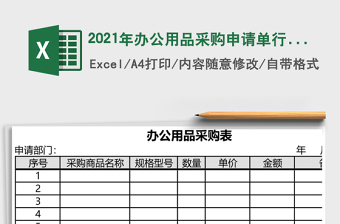 2021年辦公用品采購申請單行政管理