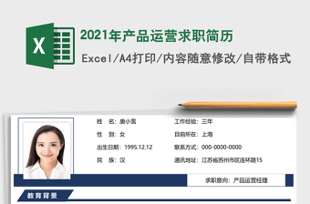 2021年產(chǎn)品運(yùn)營(yíng)求職簡(jiǎn)歷