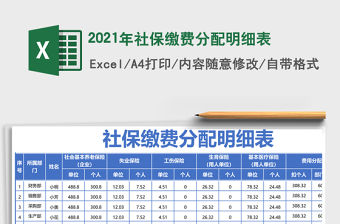 2021年社保繳費分配明細表