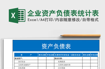 企業資產負債表統計表