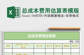 總成本費用估算表模版