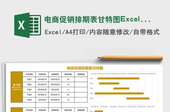 電商促銷排期表甘特圖Excel表格