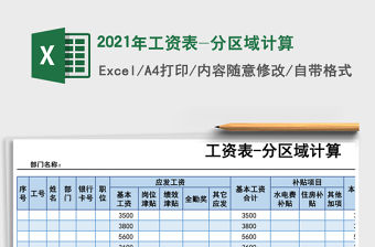 2021年工資表-分區域計算