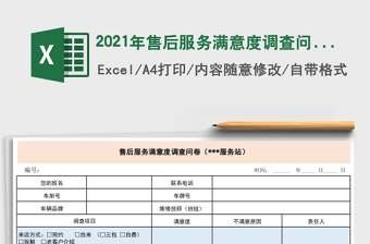 2021年售后服務(wù)滿意度調(diào)查問卷