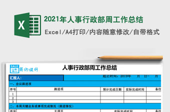 2021年人事行政部周工作總結