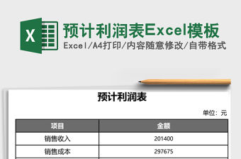預計利潤表Excel模板