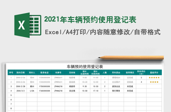 2021年車輛預約使用登記表