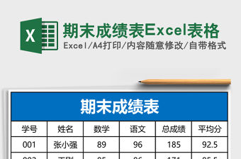 期末成績表Excel表格