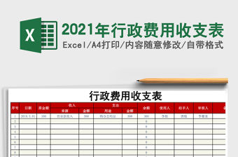 2021年行政費用收支表