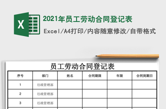 2021年員工勞動(dòng)合同登記表